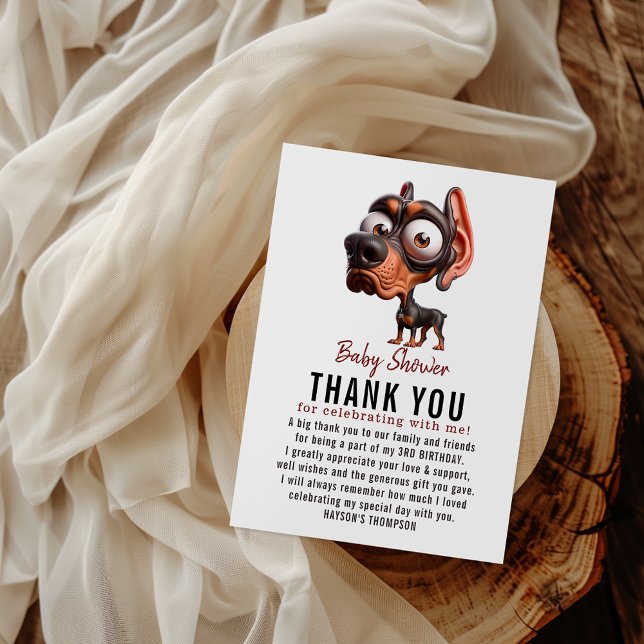Cute Dog Caricatures Baby Shower Thank You Card (Creator Uploaded)