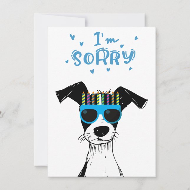 Cute Dog Cartoon Funny Birthday Belated Card (Front)
