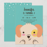 Cute Dog Cartoon Puppy Kids Birthday