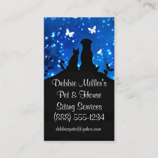 Cute Dog, Cat and House Sitting Business Cards