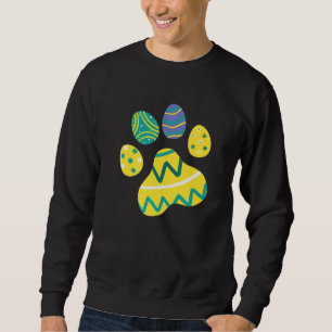 Cute Dog Cat Paw Easter Eggs Dog Cat Easter Day Pe Sweatshirt