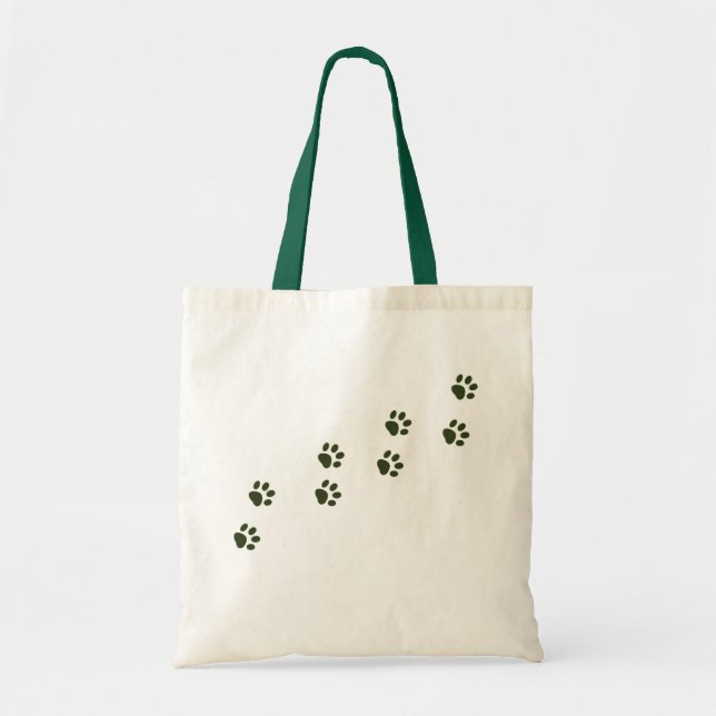 cute dog cat pawprints tote bag (Front)