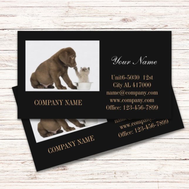 Cute dog cat pet sitter animal sitter pet groomer business card (Cute dog cat pet sitter animal sitter pet groomer business card)