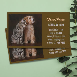 Cute dog cat pet sitter animal sitter pet groomer business card