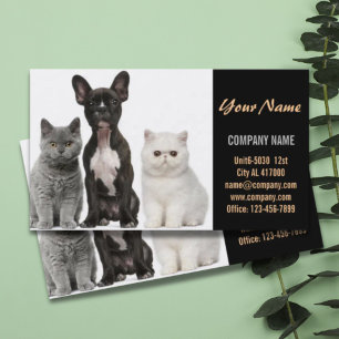 Cute dog cat pet sitter animal sitter pet groomer business card