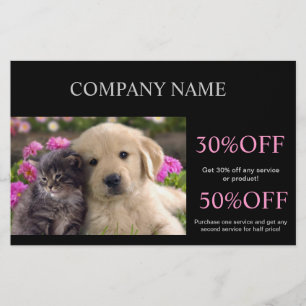 Cute dog cat pet sitter animal sitter pet groomer flyer
