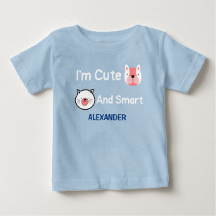 Cute Dog Cat Pets Animals Personalise  Baby T-Shirt