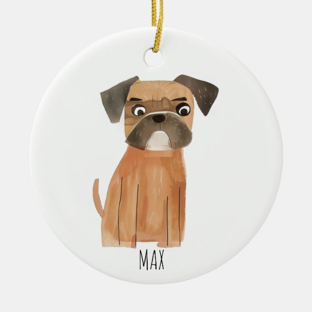 Cute Dog Ceramic Ornament (Front)