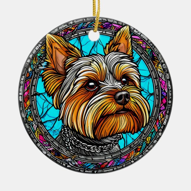 Cute Dog Ceramic Ornament (Front)