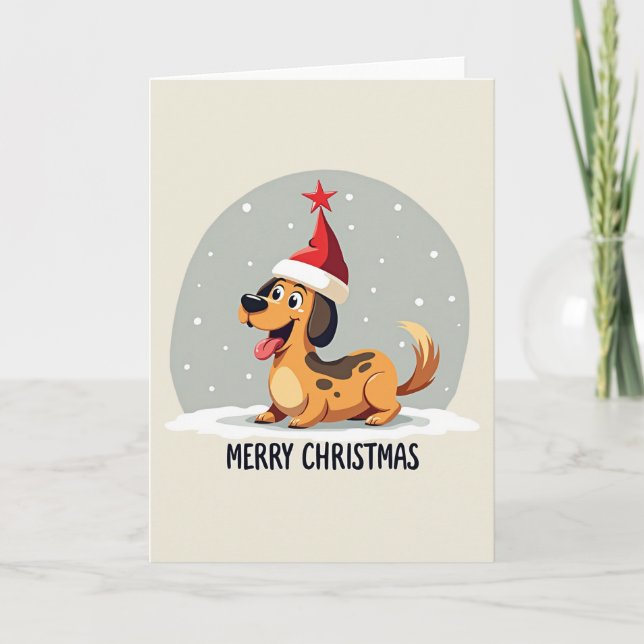 Cute Dog Christmas Card (Front)