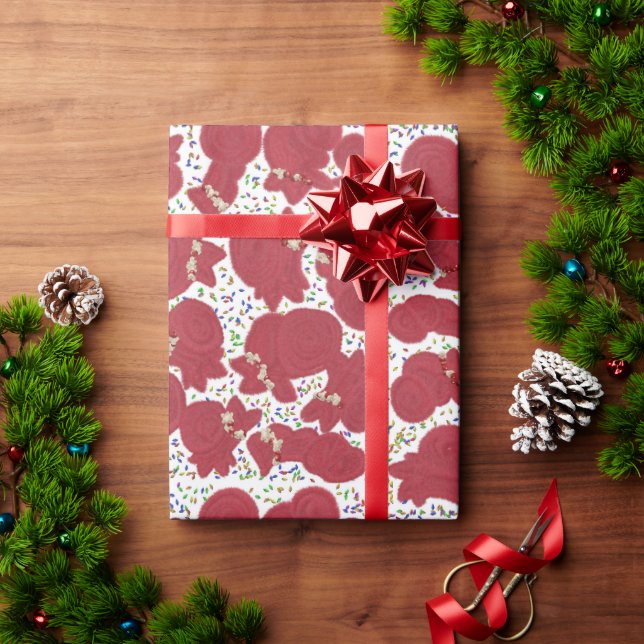 Cute dog Christmas lights wrapping paper (Holiday Gift)