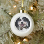 Cute Dog Christmas Ornament, K-Cee Bow Tie