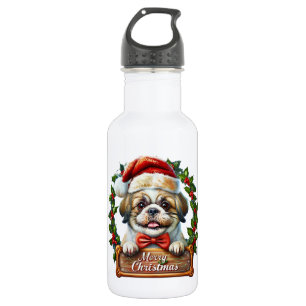 Cute Dog Christmas Ornament - Merry Christmas 532 Ml Water Bottle