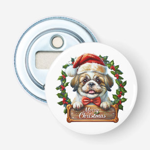 Cute Dog Christmas Ornament - Merry Christmas" Bottle Opener