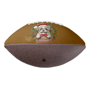 Cute Dog Christmas Ornament - Merry Christmas Football
