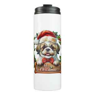 Cute Dog Christmas Ornament - Merry Christmas" Thermal Tumbler
