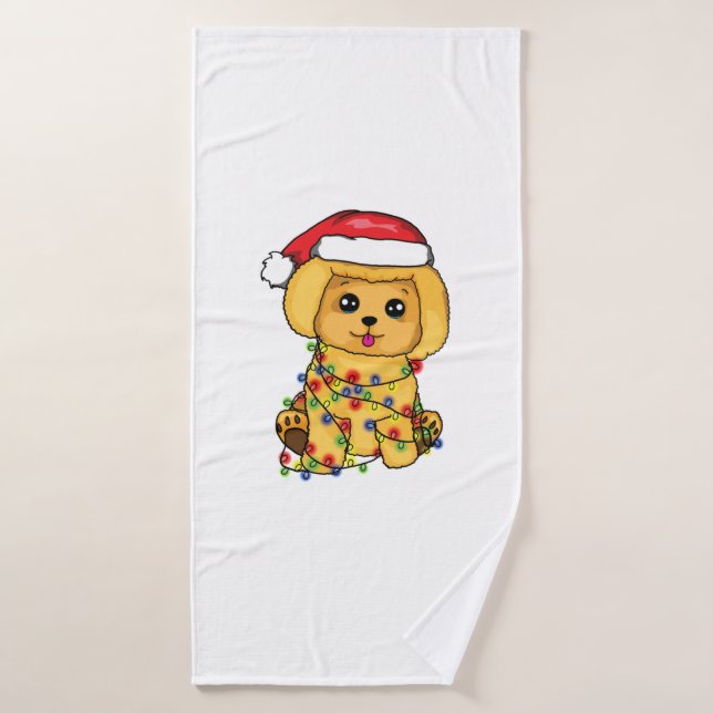 Cute Dog Christmas Premium  Bath Towel (Bath Towel)