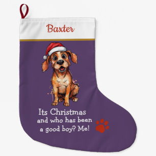 Cute Dog Christmas Stocking – with funny text