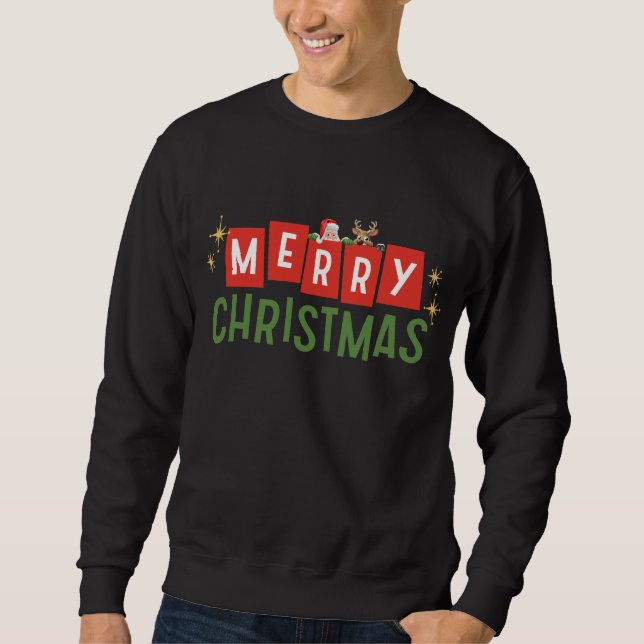 Cute Dog Christmas Sweatshirt Holiday (Front)