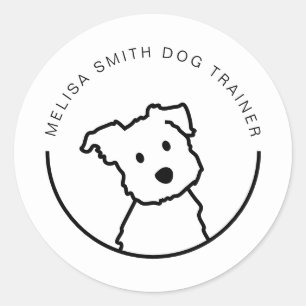 Cute Dog Classic Round Sticker