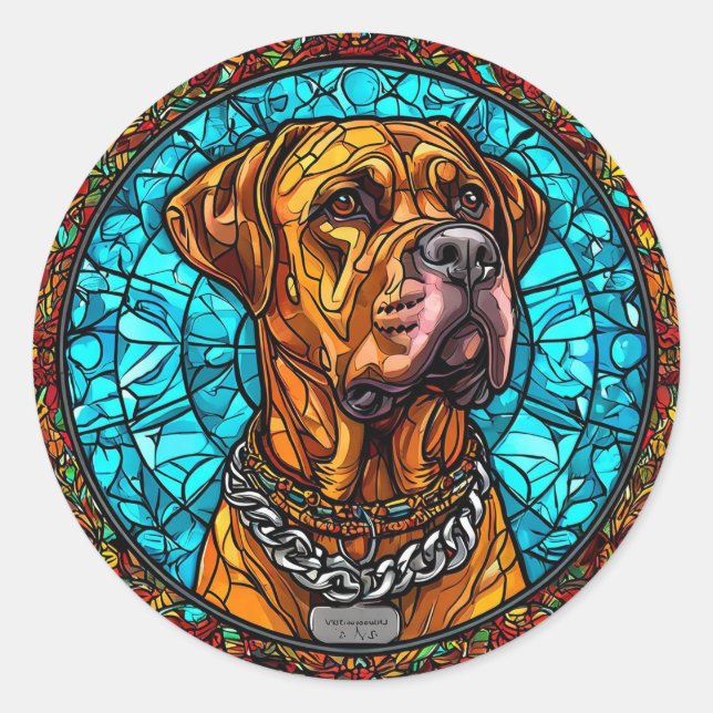 Cute Dog Classic Round Sticker (Front)