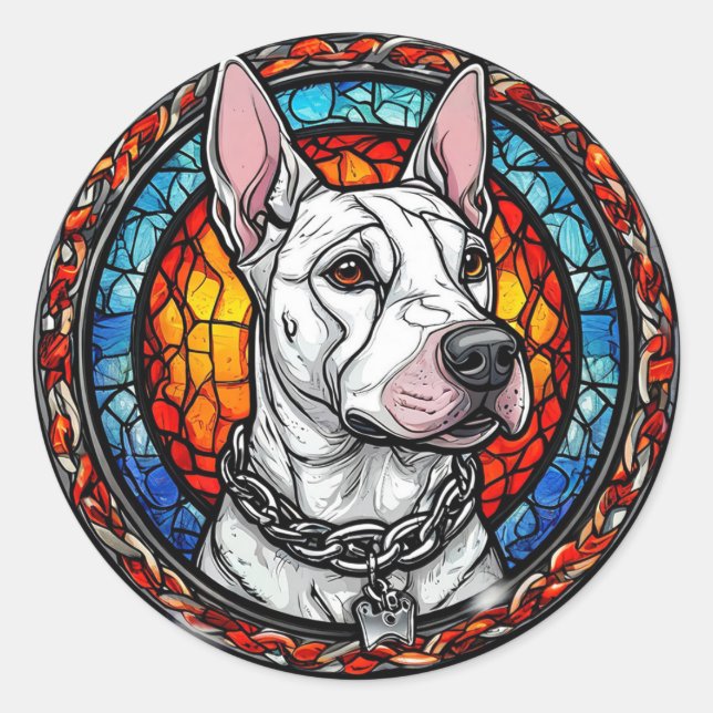Cute Dog Classic Round Sticker (Front)