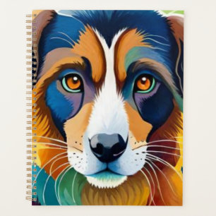 Cute dog close up planner