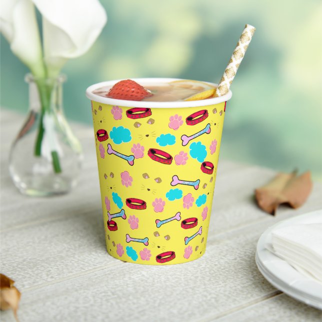 Cute Dog Collar and Bone Design Paper Cups (Insitu)