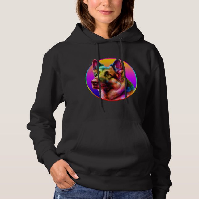 CUTE DOG COLORFUL RAINBOW HOODIE (Front)