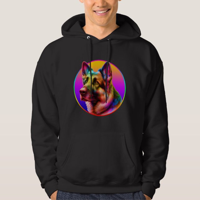 CUTE DOG COLORFUL RAINBOW HOODIE (Front)