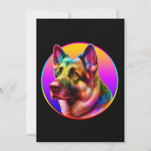 CUTE DOG COLORFUL RAINBOW INVITATION