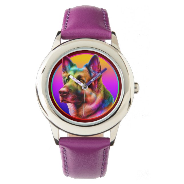CUTE DOG COLORFUL RAINBOW WATCH (Front)