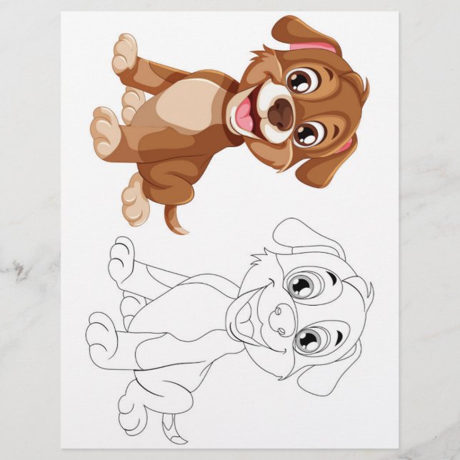 Cute dog  colouring page (Front)