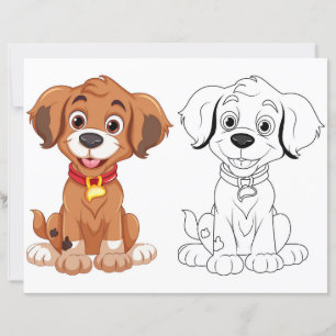 Cute dog colouring page