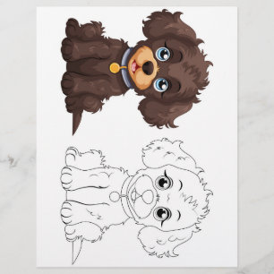 Cute dog colouring page