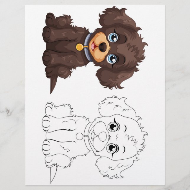 Cute dog colouring page (Front)
