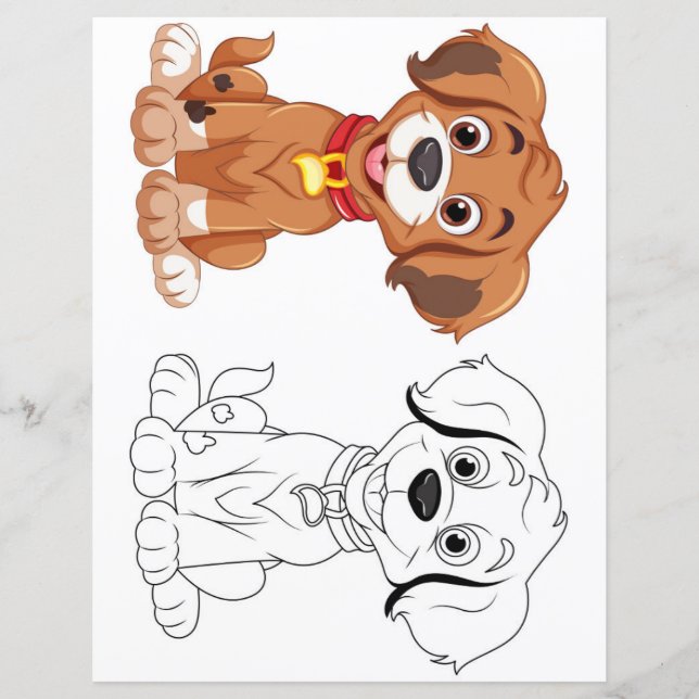 Cute dog colouring page (Front)