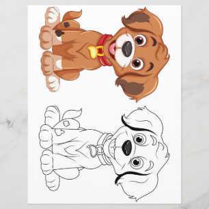 Cute dog colouring page