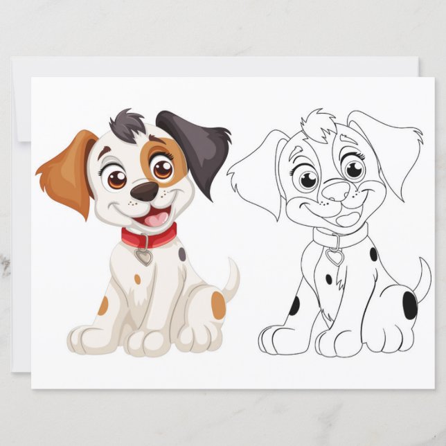 Cute dog colouring page  (Front)