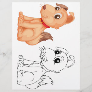 Cute dog colouring page