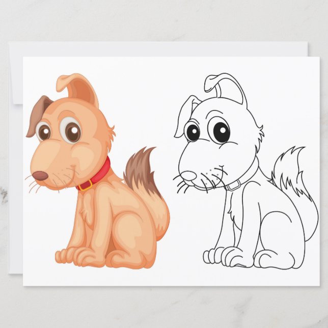 Cute dog colouring page (Front)