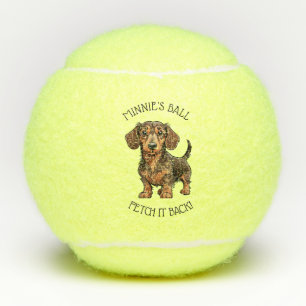Cute Dog Custom Name Tennis Balls