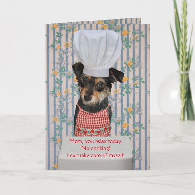 Cute Dog Customisable Mother's Day No Cooking Card (Front)