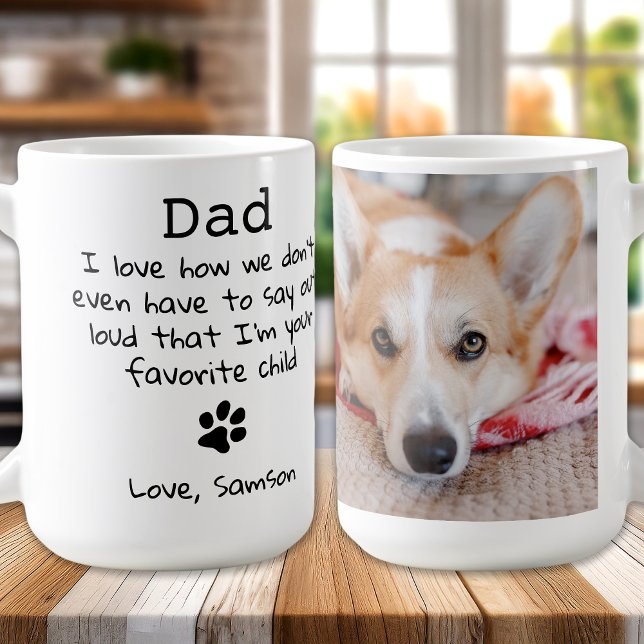 Cute Dog Dad Custom Pet Photo Fathers Day  Coffee Mug (Creator Uploaded)