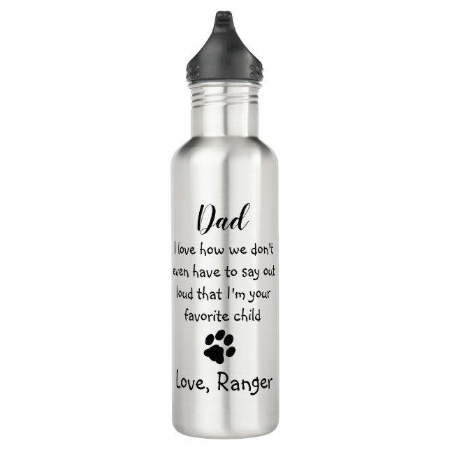 Cute Dog Dad- Funny Father's Day Joke - Dog Humour 710 Ml Water Bottle (Right)
