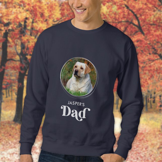 Cute Dog DAD Personalised Retro Pet Photo Sweatshirt (Creator Uploaded)