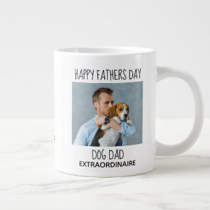 Cute Dog Dad Pet Photo Happy Fathers Day Large Coffee Mug