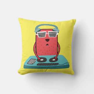 Cute Dog Dj vibing illustration Cushion