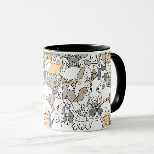 Cute Dog Doodle  Mug (Front Right)