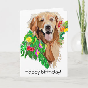 Cute Dog Dreamy Golden Retriever Card